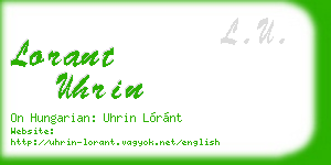 lorant uhrin business card